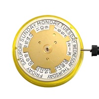 Montre mécanique à mouvement 2834 d'origine, neuve, 2834-2, calendrier supérieur et inférieur, trois aiguilles, automatique, métal, acrylique