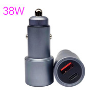 Pengisi Daya Mobil USB Tipe-C Ganda Berkualitas Tinggi 5V/3A 2 Port PD 3.0 QC3.0 Pengisian Cepat 18W 20W Total 38W