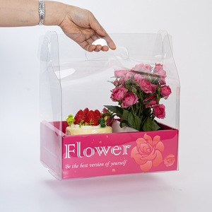 Caja de Flores Rectangular Plegable de PVC Transparente al por Mayor para Pasteles, Ramos y <span class=keywords><strong>Arreglos</strong></span> Florales, Embalaje para Regalos y Manualidades - Product Image 4