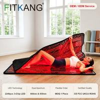 Couverture de luminothérapie rouge Fitkang OEM, personnalisable OEM/ODM, corps entier, 660nm 850nm, sac de couchage, 2240 LED, faible EMF, sans scintillement