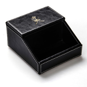 Ensemble d'accessoires de bureau en cuir PU noir, Set de 10 pièces - Product Image 4