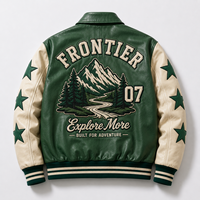 Blouson universitaire matelassé en cuir pour homme, personnalisable avec broderie, patchwork, logo, doublure, multi-saisons, style Letterman, OEM