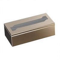 Fumashi Ensemble de table de bar KTV moderne et durable en acier inoxydable doré brossé - Plateau à fruits, boîte à mouchoirs, support de micro, cendrier, facile à nettoyer