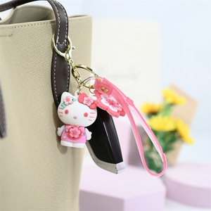 Lindo Llavero de Kuromi, Melody y Sanrio, Colgante <span class=keywords><strong>Kawaii</strong></span> de Dibujos Animados de Rana, Perro Pudin y Pingüino para Bolso de Mujer - Product Image 4