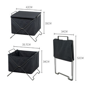 Scaffale Portaoggetti Pieghevole in Stile Giapponese, Portariviste in Filo Metallico, Cestini Portaoggetti per Soggiorno, Grande Capacità - Product Image 2