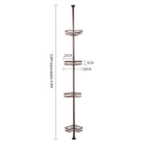 Support <span class=keywords><strong>de</strong></span> salle <span class=keywords><strong>de</strong></span> bain élégant en acier inoxydable <span class=keywords><strong>noir</strong></span> Caddy <span class=keywords><strong>de</strong></span> <span class=keywords><strong>douche</strong></span> d'angle télescopique réglable à 4 niveaux - Product Image 3