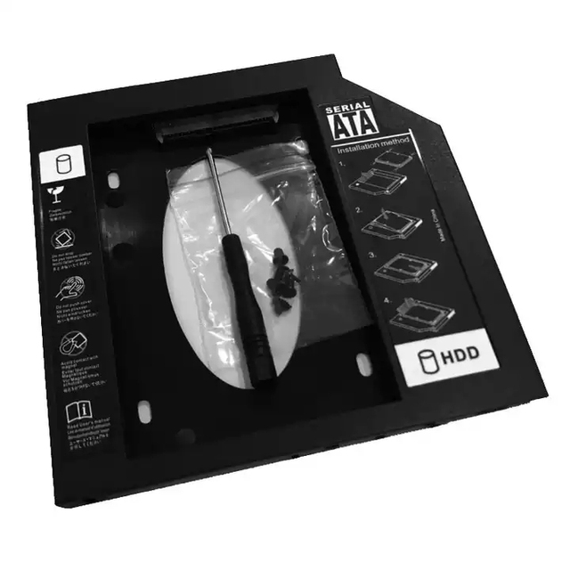 2.5 Inch 2nd Hard Drive Disk Caddy for SATA3.0 SSD Plastic 9.0/9.5/12.7mm Bracket Adapter for Laptop HDD Enclosure