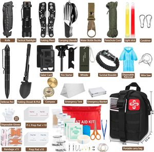 Kit <span class=keywords><strong>de</strong></span> survie d'urgence <span class=keywords><strong>de</strong></span> 238 pièces avec fournitures <span class=keywords><strong>de</strong></span> premiers secours, ensemble d'équipement <span class=keywords><strong>de</strong></span> survie tactique avec pochette Molle pour <span class=keywords><strong>tremblement</strong></span> <span class=keywords><strong>de</strong></span> <span class=keywords><strong>terre</strong></span>, camping et aventures - Product Image 2