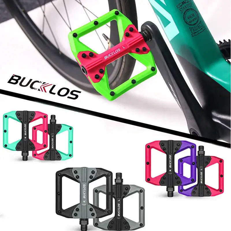 OEM/ODM BUCKLOS naylon Fiber bisiklet pedalları renkli BMX Mtb Footrest mühür Du rulman dağ yol bisikleti pedalı DIY bisiklet parçaları