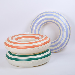 Anillo de Natación Inflable Retro a Rayas para Niños, Equipo de Juego Acuático, Material de PVC, Grosor de 22 Hilos, Uso Doméstico - Product Image 1