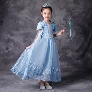 Вечернее платье для косплея принцессы на Хэллоуин, детское нарядное платье феи принцессы 2, модный костюм Эльзы Анны для девочек, платье Frozen