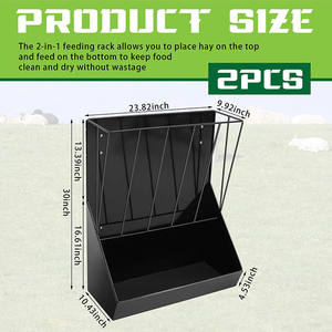 Alimentador de heno lento de conejo JH-Mech, agujeros de malla de 0,8 ", fácil de instalar, alimentador de heno colgante de Metal para <span class=keywords><strong>comer</strong></span> lento para caballos para granjas - Product Image 2