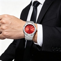 Personalisieren Sie Ihr Logo Herren Luxus Hochwertige Edelstahl Wasserdichte Quarz-Uhr Kalender Mattiertes Gehäuse Herrenuhren