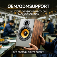 Enceinte bibliothèque active haute fidélité avec Bluetooth, USB, entrée optique, coaxiale et RCA, boîtier en bois, pour audio domestique