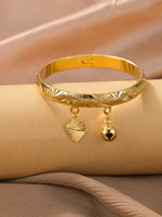 Bracelet tendance en plaqué or 24 ct en forme de cœur pour bébés et enfants