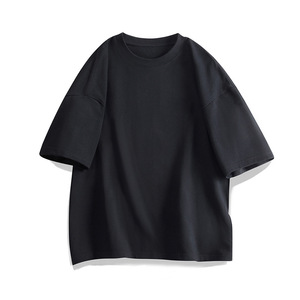 100% algodón sólido anti-pilling versátil Camiseta de manga corta hombres 2025 nuevo verano marca de moda nicho High Street estilo americano - Product Image 3