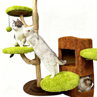 Arbre à chat de luxe en forme de tronc d'arbre, avec maisonnette, tour à griffer et structure d'escalade