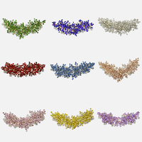 Appliques multifonctions en strass pour femmes, feuilles métalliques faites à la main, fleurs 3D en cristal à coudre pour chapeaux et robes de mariée