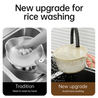 UFORU Paniers d'Égouttage Multifonctionnels Contenants de Rangement de Cuisine en Plastique pour Légumes, Fruits, Riz avec Couvercle pour Réfrigérateur