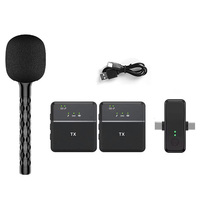 SX31 Suppression du bruit Support de microphone Lavalier sans fil Adaptateur de micro sans fil avec kit de microphone Interview Stick en plastique