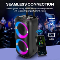 Système de haut-parleurs karaoké double mode 5.0 avec lumières LED RGB et prise en charge du microphone sans fil Modèle 10202