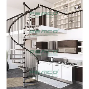 Australia American Residential Economy Space Saving Staircase Steel Frame Spiral Stairs Design