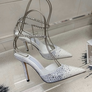 Escarpins de mariée pour femmes à talon aiguille, bout fermé, en cuir véritable, chaussures de créateur à talons hauts pour femmes, légères et confortables - Product Image 4