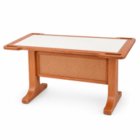 Table à manger électrique réglable en hauteur, adaptée aux personnes âgées, en bois massif, avec poignée d'assistance, stable, pour maison de retraite