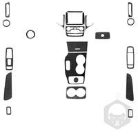 Kit de décoration intérieure complète en fibre de carbone pour Jeep Grand Cherokee 2011+, garniture de tableau de bord, 19 pièces, autocollants de carrosserie