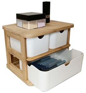Makeup Organizer Makeup Organizer No Plastic Bamboo Fiber Desktop Makeup Drawer Organizer Cotton Swab Jewelry Collection Storage Box