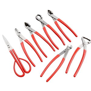 Set di Attrezzi per Bonsai da Giardinaggio con Lame in Acciaio Inox, Forbici con Impugnatura in Plastica Rossa/Argento, Forbici per Foglie e Germogli - Product Image 6