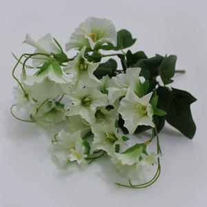 Vente chaude Bouquet de fleurs artificielles Petunias Gloxinias en plastique à feuilles pour jardin d'intérieur, porche, fenêtre, Nouvel An - Product Image 6