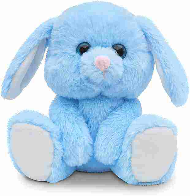 stuffed blue bunny