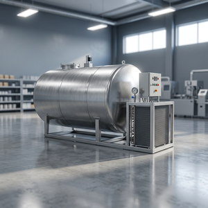 Dual Agitator Stainless Steel Milk Cooling Tank Large Capacity Horizontal Dairy Storage Chiller Vessel Industrial <b>Liquid</b> Blend - Product Image 1
