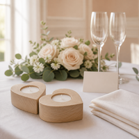 Favors de mariage en bois avec boîte cadeau, porte-bougies en bois en forme de cœur avec fleurs séchées pour mariage, fête prénuptiale, cadeaux de remerciement