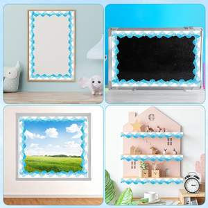 Cielo azul Nubes Aula Borde Rollo Nubes blancas Forma Tablón de anuncios Decoraciones Cielo festoneado Nube Troquelado Bordes Trim - Product Image 4