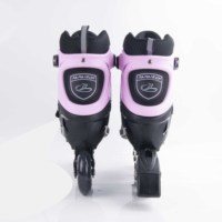 PAPAISON Patins à roulettes en ligne de haute qualité en PU à 4 roues avec frein arrière, clignotants, confortables et réglables