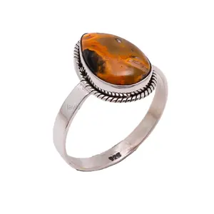 Natuurlijke Hommel Jaspis Ringen Handgemaakte Fijne Sieraden 925 Sterling Zilveren Groothandel Ringen Fabrikant