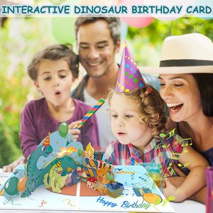 Tarjeta de Cumpleaños 3D con Dinosaurio, Luces y Música para Fiestas - Product Image 3