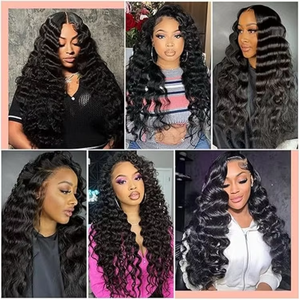 Pelucas <span class=keywords><strong>de</strong></span> Cabello Humano Vietnamita Virgen <span class=keywords><strong>de</strong></span> 15 Pulgadas, Ondulado Profundo, sin Pegamento, con Frente <span class=keywords><strong>de</strong></span> Encaje HD, Cutícula Alineada, Todos los Colores - Product Image 6