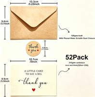 Cartes de remerciement personnalisées imprimées avec logo et enveloppes, en matériau PU/PP écologique, cadeau pour les petites entreprises