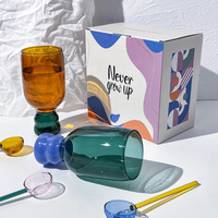 Gobelet en verre coloré créatif, tasse à eau en verre coloré tendance, vaisselle de table pour la maison, cadeau, vente en gros
