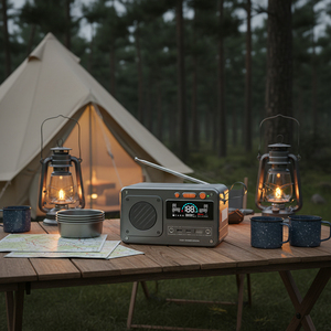 Station d'alimentation solaire portable 200W DC pour camping et extérieur, avec radio FM et batterie LiFePO4, pour ordinateur portable et situations d'urgence - Product Image 2