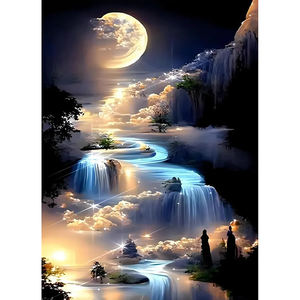 Nuage cascade diamant peinture Art Kit nuit visualisation diamant points <span class=keywords><strong>perles</strong></span> pleine perceuse toile peinture pour la décoration intérieure - Product Image 1