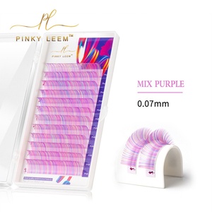 Pestañas Postizas Pinky Leem, Extensiones de Pestañas con Brillo, Pestañas de Colores en Bandeja, Marca Privada, Color Ombre, Extensiones de Pestañas - Product Image 6