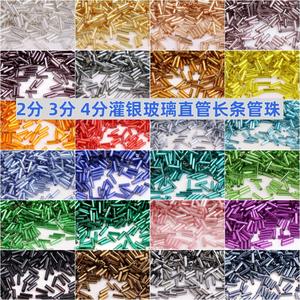 <span class=keywords><strong>Cuentas</strong></span> de tubo recto de vidrio relleno de plata de 2x4/2x6/2x9mm, joyería artesanal de Navidad ecológica, accesorios hechos a mano, <span class=keywords><strong>cuentas</strong></span> sueltas - Product Image 6