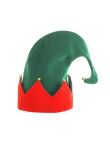 2024 Party Elf Cap Plush Made Curled Peak Chapeau de Père Noël de Noël avec décoration de cloche en métal - Product Image 6