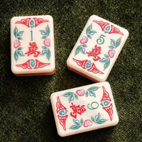 Tuiles de Mahjong Américaines en Opale Rose de Luxe, Ensemble de 160 Tuiles, Artisanat en Acrylique Premium, Collection Héritage Chinois pour les Vacances