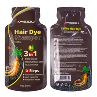 Shampooing Gel Colorant Rapide à l'Huile d'Argan en Gros pour Couvrir les Cheveux Gris et Blancs, Teinture Capillaire Noire à Base de Plantes en Sachet