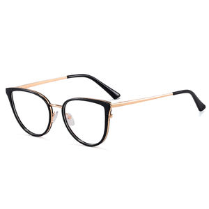MS81138レディース眼鏡新しい2024メガネTR90メタルキャットアイオプティカルブルーライトブロッカーカスタムフォトクロミックファッションデザイン - Product Image 1
